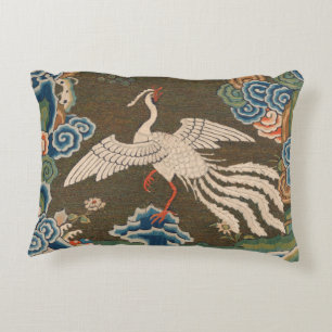 Bird Chinese Antique Decor Accent Pillow
