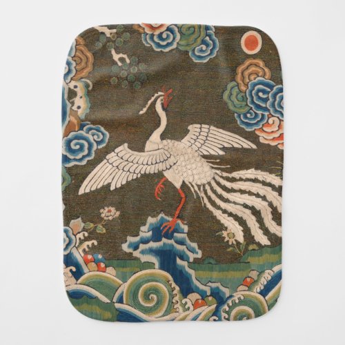 Bird Chinese Antique Decor Baby Burp Cloth