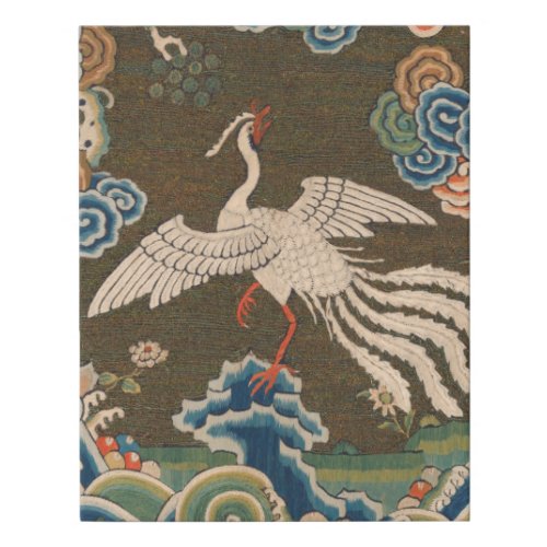 Bird Chinese Antique Decor Faux Canvas Print