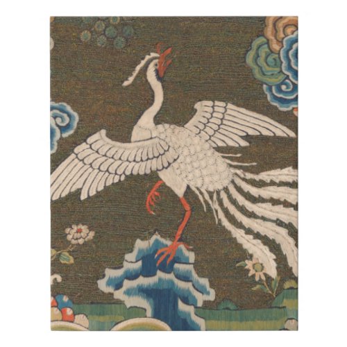 Bird Chinese Antique Decor Faux Canvas Print