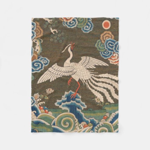 Bird Chinese Antique Decor Fleece Blanket