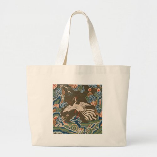 Bird Chinese Antique Decor Large Tote Bag