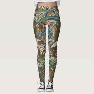 Bird Chinese Antique Decor Leggings
