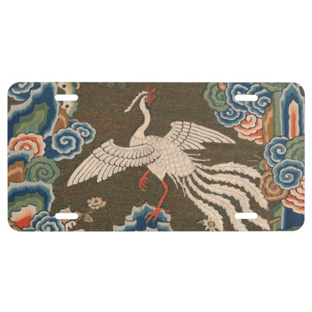 Bird Chinese Antique Decor License Plate (Front)