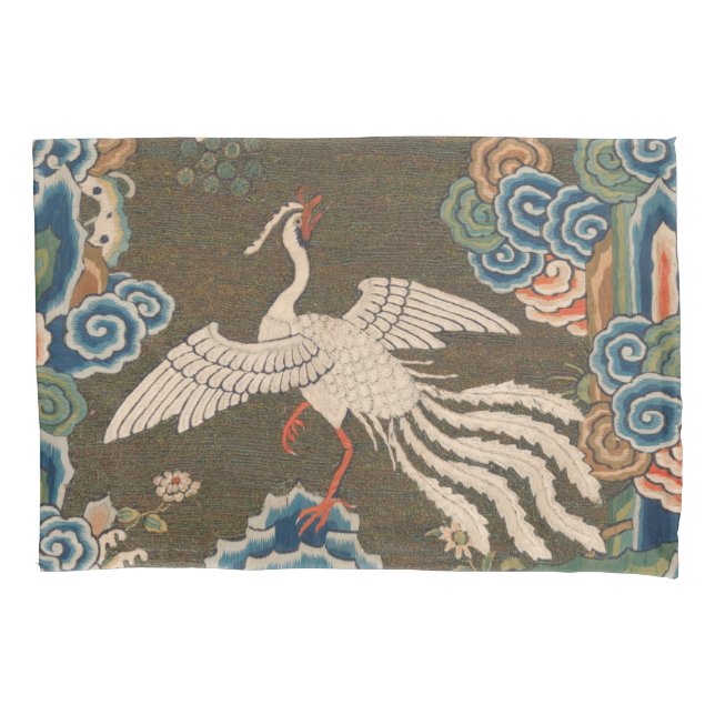 Bird Chinese Antique Decor Pillow Case (Front)