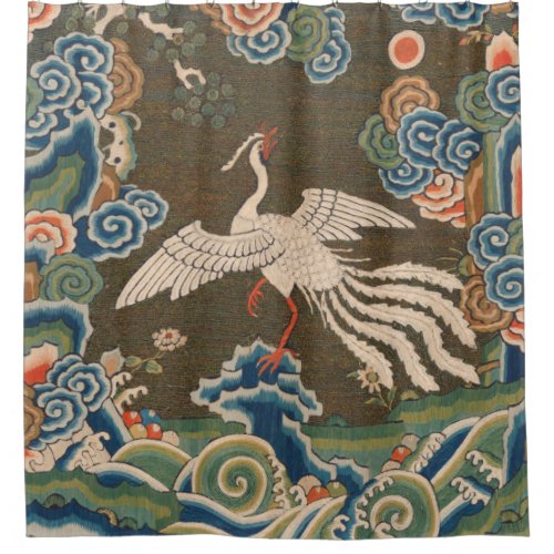 Bird Chinese Antique Decor Shower Curtain