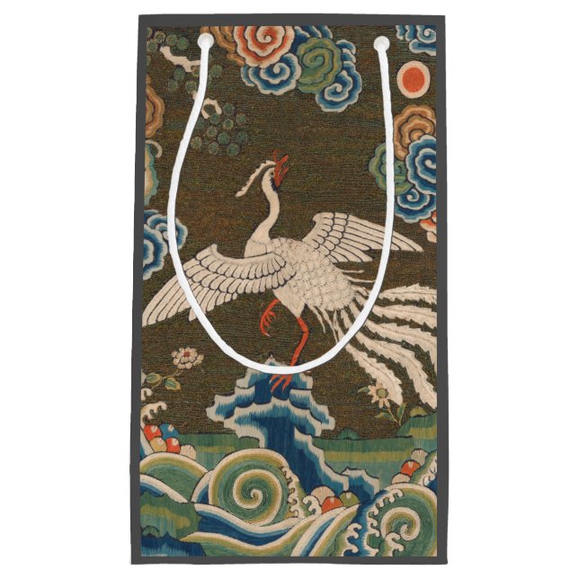 Bird Chinese Antique Decor Small Gift Bag (Front)