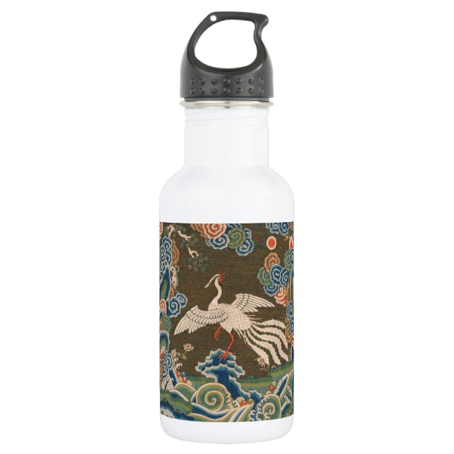 Bird Chinese Antique Decor Stainless Steel Water Bottle (Front)