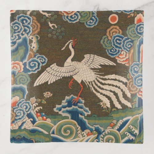 Bird Chinese Antique Decor Trinket Tray