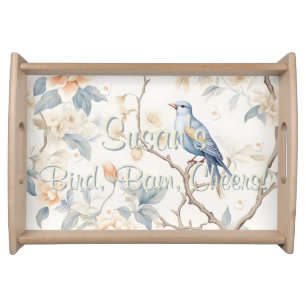 Bird Chinoiserie Peacock Custom Mahjong Serving Tray