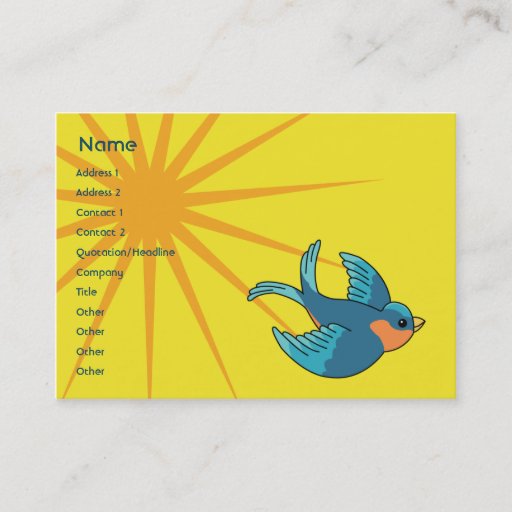 Customizable Bird - Chubby Business Card Templates