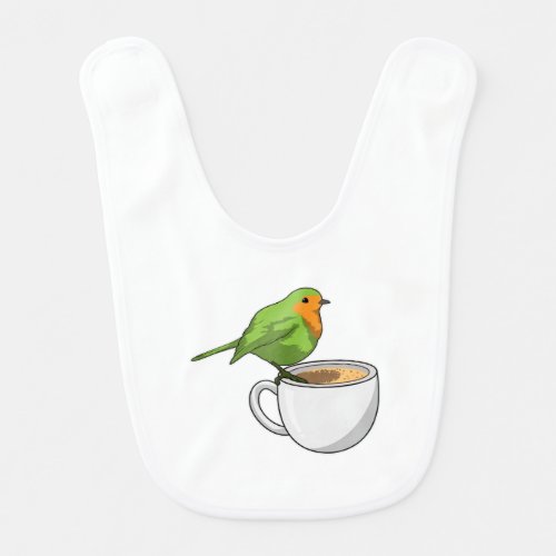 Bird Coffee Cup Baby Bib