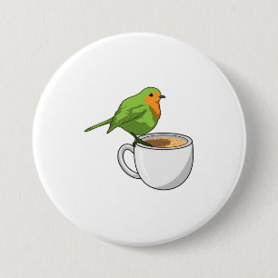 Bird Coffee Cup Button