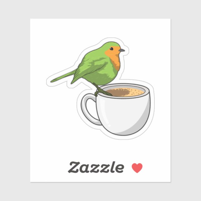 Bird Coffee Cup Sticker (Sheet)