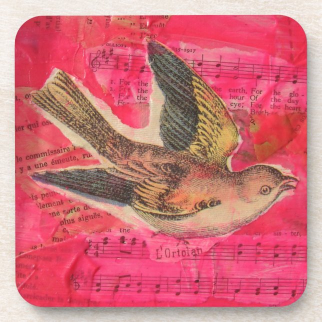 Bird Collage Coaster (Front)