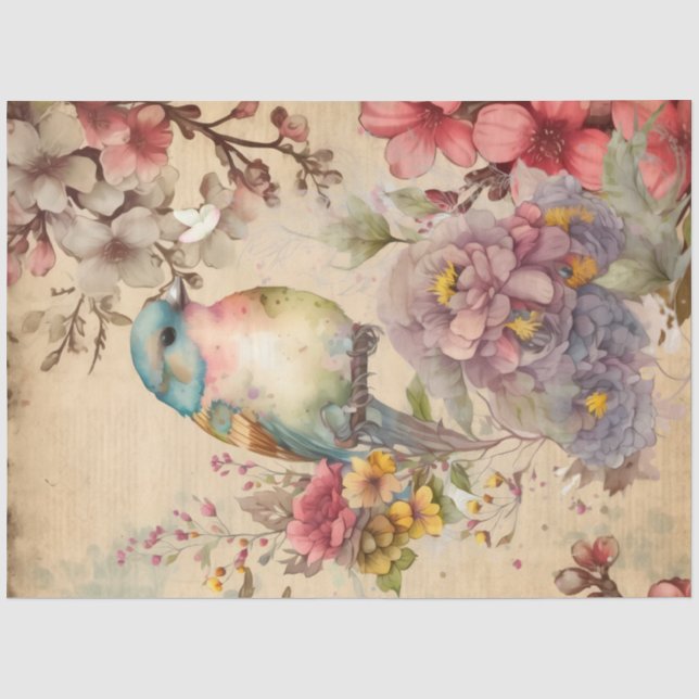 Bird Collage Print Tissue Paper (Front)