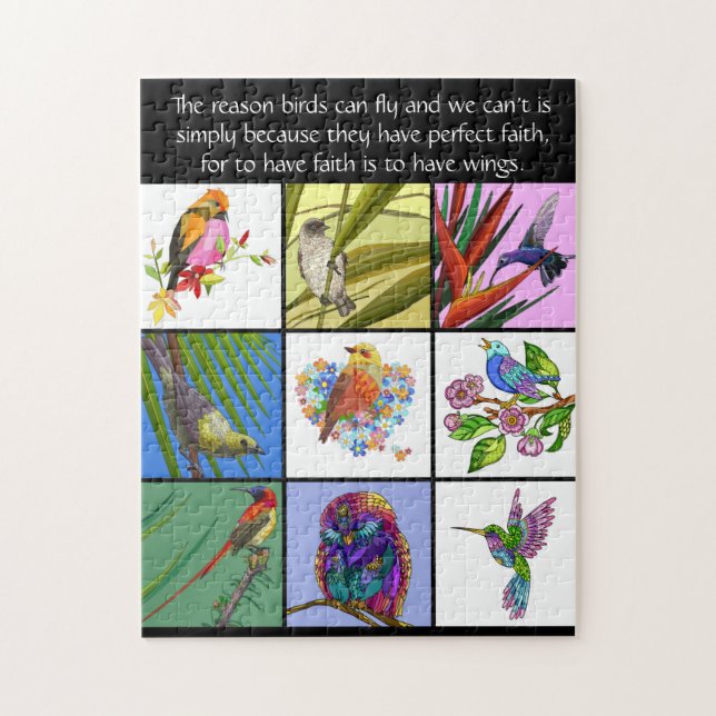 Bird Collage & Quote, Bird Lovers' Jigsaw Puzzle (Vertical)