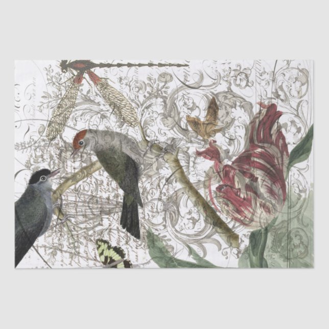 Bird Collage Tissue Paper (Front)