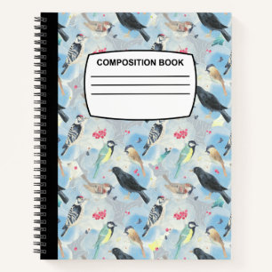 Bird composition notebook spiral wide ruled