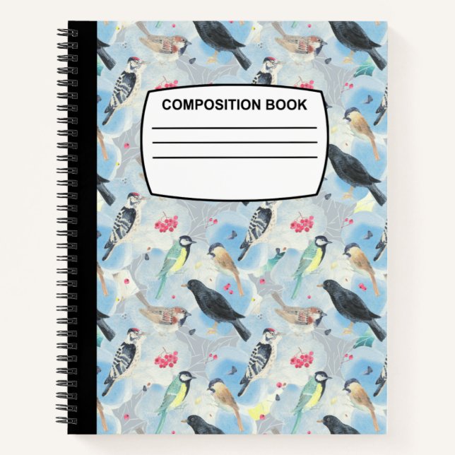 Bird composition notebook spiral wide ruled (Front)