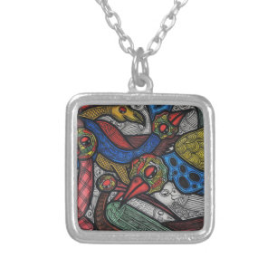 Bird conference silver plated necklace
