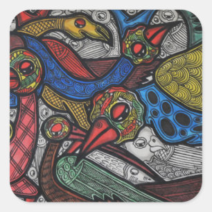 Bird conference square sticker