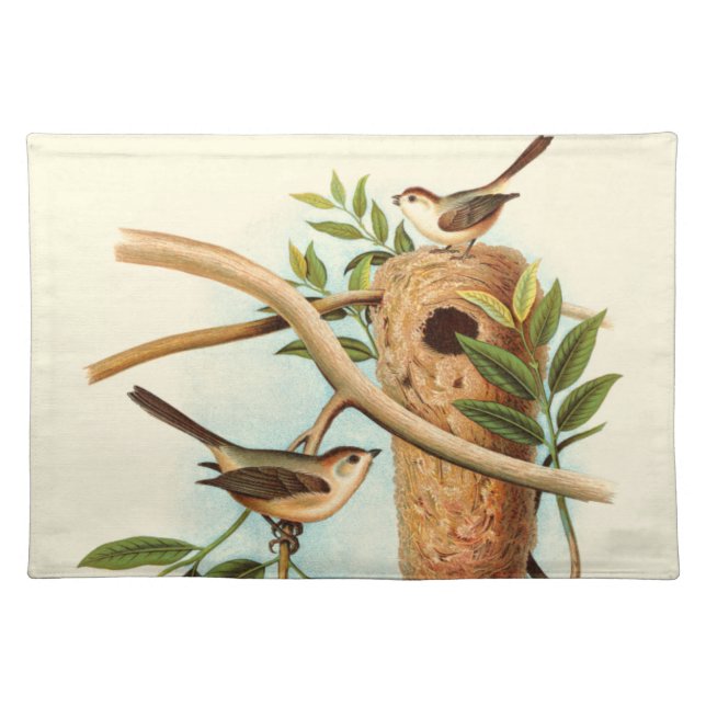 Bird Couple on a Nest Perched on a Branch Placemat (Front)