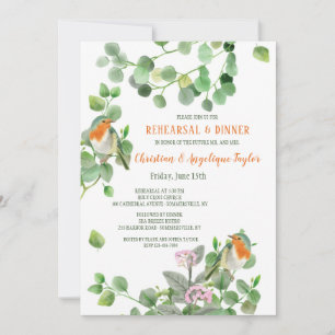 Bird Couple Rehearsal Dinner Invitation