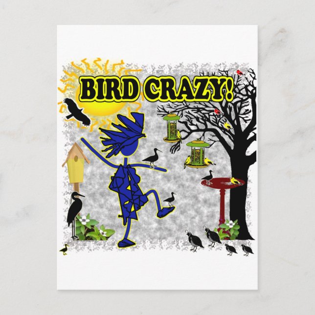 Bird Crazy Clothing Shirt & More Postcard (Front)