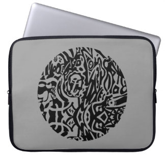"Bird Creature" B&W Abstract Laptop Sleeve
