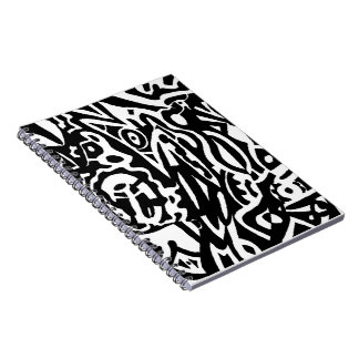 "Bird Creature" B&W Abstract Notebook