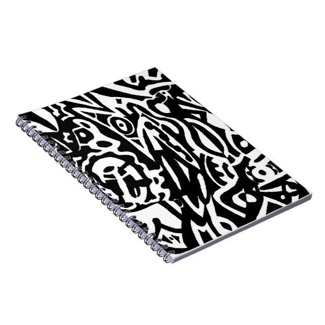 "Bird Creature" B&W Abstract Notebook (Right Side)