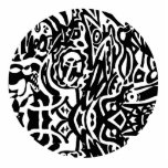 "Bird Creature" B&W Abstract Statuette<br><div class="desc">I wouldn't want to meat this fella in a dark ally,  or anywhere; but he makes a cool sci-fi inspired design. B&W digital abstract by artist Rebekah McLeod</div>