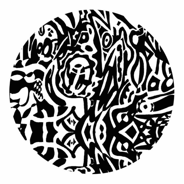 "Bird Creature" B&W Abstract Statuette (Front)