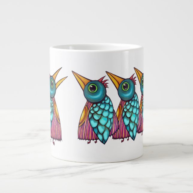 Bird Creatures Design Giant Coffee Mug (Front)