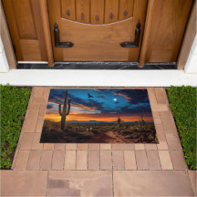 Bird Crows of Desert Landscape Southwest