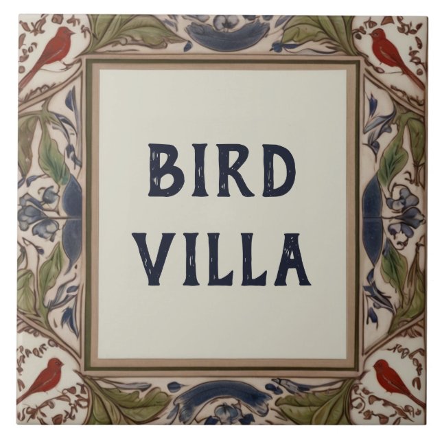 Bird Custom House Name Sign Plaque Plate Ceramic Tile (Front)