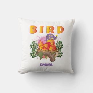BIRD CUTE LOVELY FUNNY PERSONALIZED KIDS THROW PILLOW
