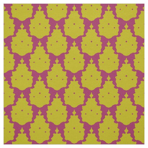 bird damask pink chartreuse fabric