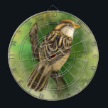 Bird Dart Board<br><div class="desc">Beautiful Cute Bird Little Sparrow Dartboards - MIGNED Painting</div>