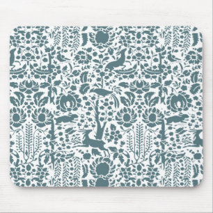 Bird, Deer, tree folk pattern Mouse Pad