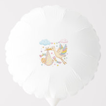 Bird Delivering Newborn Baby | Baby Shower Art