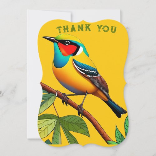 Bird Design Thank You Card for Sending Gratitude