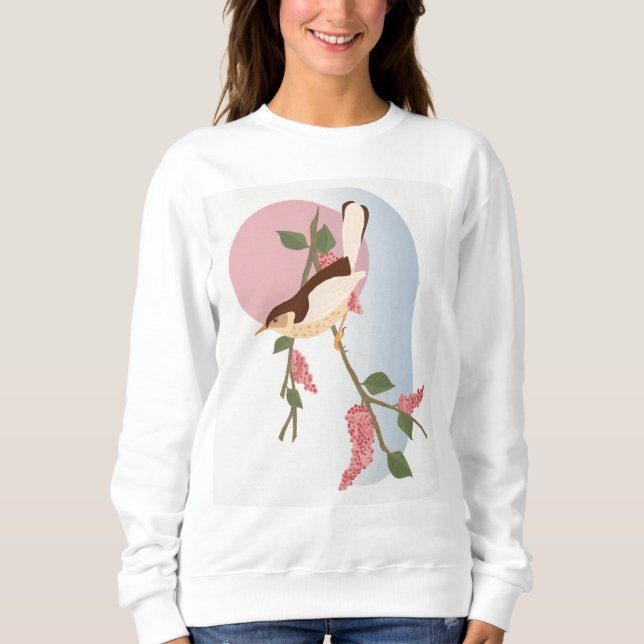 Bird Design Women’s T-Shirt – Nature-Inspired Sweatshirt (Front)