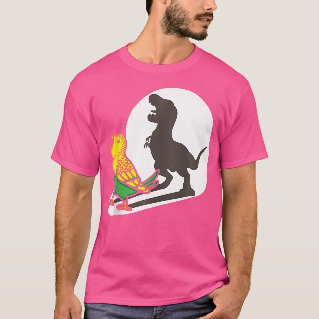 Bird Dinosaur Zookeeper Paleontologist Budgie Para T-Shirt (Front)