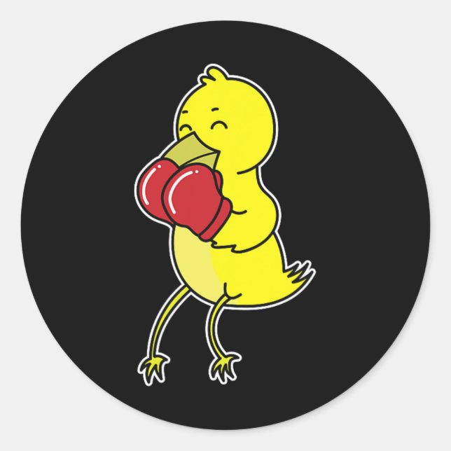 Bird Does Boxing  Classic Round Sticker (Front)