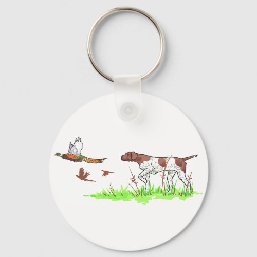 Bird Dog and Pheasants Keychain