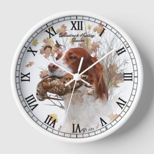 Bird dog  woodcock hunting clock