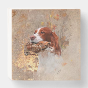 Bird dog , woodcock hunting wooden box sign