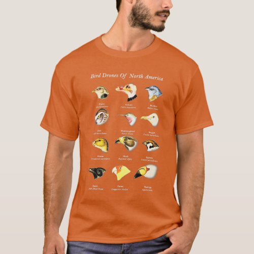 Bird Drones Of North America Cute Field Guide Bird T_Shirt